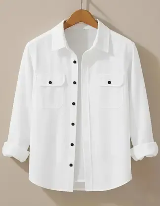 Men Regular Fit Solid Button Down Collar Casual Shirt